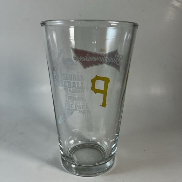 2015 Pittsburgh Pirates Budweiser MLB Clear Pint Beer Glass - Picture 3 of 5